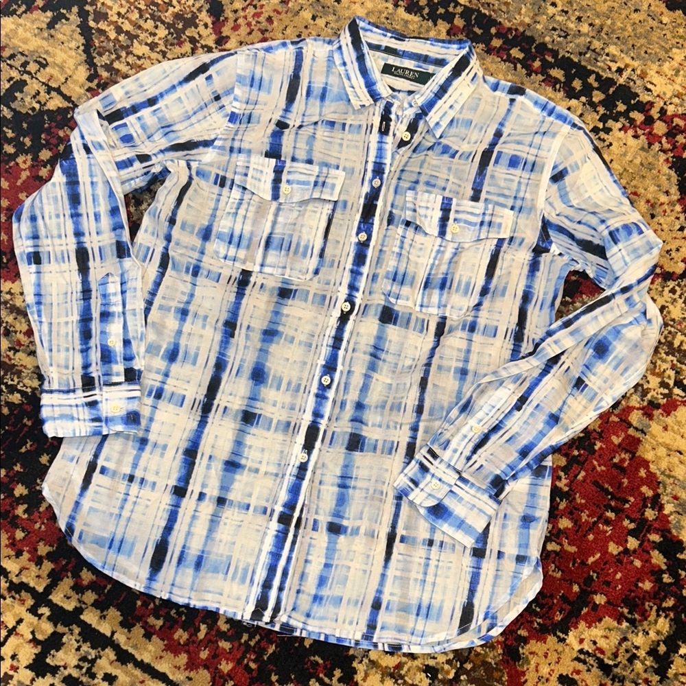 NWT Lauren Ralph Lauren large plaid shirt
